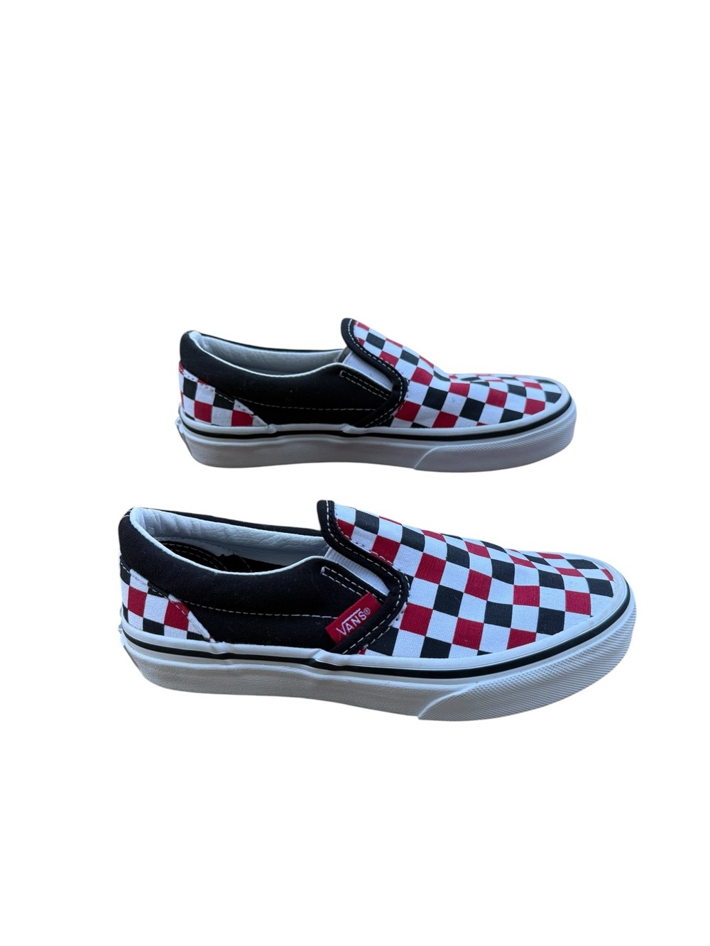 Vans Checkerboard Slip-On Sneakers - Black/Red/White
